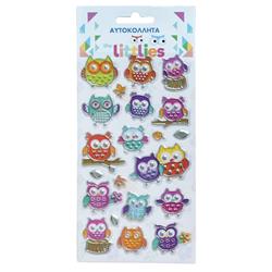 STICKERS 10X22CM OWLS THE LITTLIES