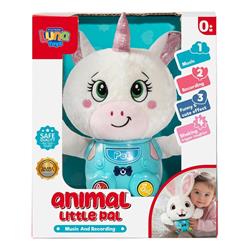 PLUSH UNICORN 20X10,8X24,5CM WITH SOUND, LIGHT & RECORDING LUNA