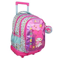 School Trolley Backpack My Melody Light Blue Must Team 3 Cases