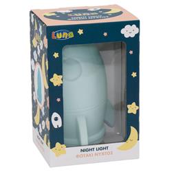 Night Light Rocket Luna Toys 10x9.5x14.8cm