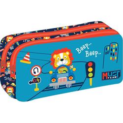 PENCIL CASE MUST ΤΕΑΜ ENERGY 21Χ6Χ9 2ZIPPERS LION