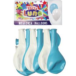 BALOONS 24PCS 24CM IN A POLY BAG 18PINK/6WHITE