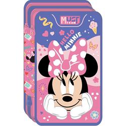 TRIPLE DECKER PENCIL CASE FILLED 12X6X19.5 MINNIE FOREVER BESTIES