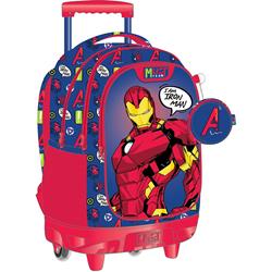 BACKPACK TROLLEY 34X20X44CM 3CASES IRON MAN BLUE