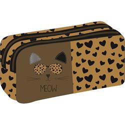 PENCIL CASE MUST TEAM 21X6X9CM 2ZIPPERS MEOW
