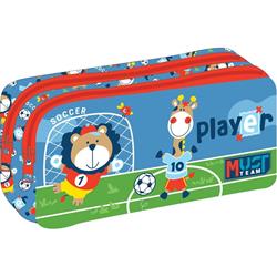 PENCIL CASE MUST TEAM ENERGY 21Χ6Χ9 2ZIPPERS SOCCER PLAYER ANIMALS