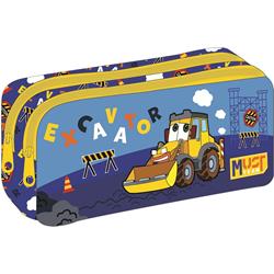 PENCIL CASE MUST TEAM ENERGY 21X6X9CM 2ZIPPERS EXCAVATOR