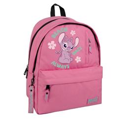 BACKPACK 32Χ19Χ42 DOUBLE POCKET PINK WITH MENTA ANGEL