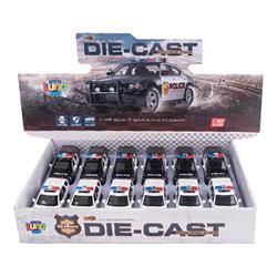 POLICE CAR SUV DIE CAST PULL BACK 1:32 12X5,5X5XM LUNA