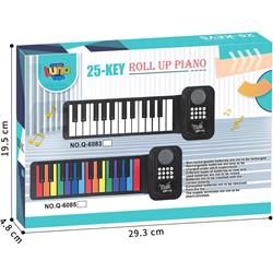 SILICONE HARMONIUM OF 25 KEYS BLACK AND WHITE WITH USB 29X5X20CM LUNA