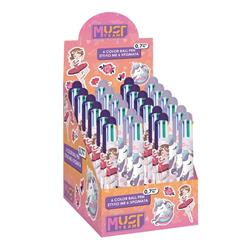 BALL PEN 6COLOURS MUST TEAM 2DEISGNS GIRL