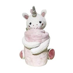 PLUSH TOY UNICORN WITH BLANKET 100X70CM LUNA