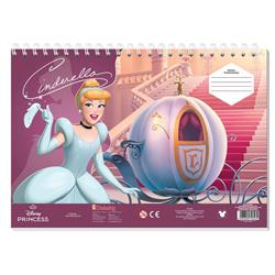 PAINTING BLOCK PRINCESS 23X33 40SH STICKERS-STENCIL-2 COLORING PG  2DESIGNS SNOW WHITE & CINDERELLA