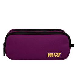 PENCIL CASE MUST TEAM MONOCHROME 21X6X9 2ZIPPERS VIOLET WITH YELLOW