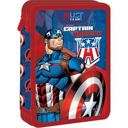 DOUBLE DECKER PENCIL CASE FILLED 15X5X21 CAPTAIN AMERICA