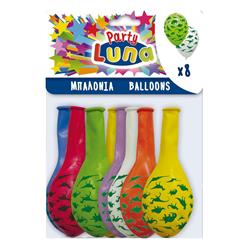 BALLONS 8PCS 32CM DINOSAURES