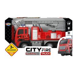 REMOTE CONTROLLED FIRE RESCUE TRUCK 1:16 29,5X10,8X16CM WITH LIGHT LUNA