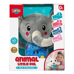 PLUSH ELEPHANT 20X10,8X24,5CM WITH SOUND, LIGHT & RECORDING LUNA