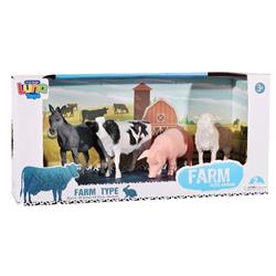 FARM ANIMALS PLASTIC 12,5CM SET 4PCS LUNA