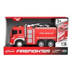 FIRE RESCUE TRUCK FRICTION 1:16 32X11,5X18,5CM WITH SOUND & LIGHT LUNA