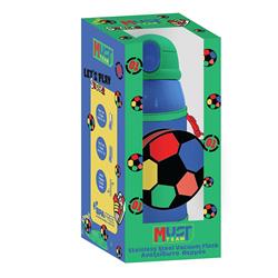 VACUUM FLASK STAINLESS STEEL 500ML WITH CASE & STRAW 21,5X8,5CM MUST TEAM FOOTBALL