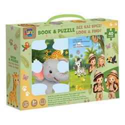 BOOK & PUZZLE LOOK & FIND! 40PCS 24,1x15,9x5,1CM JUNGLE ANIMALS LUNA