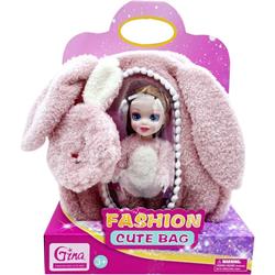 PLUSH BACK BAG WITH DOLL 20X9X27,5CM LUNA
