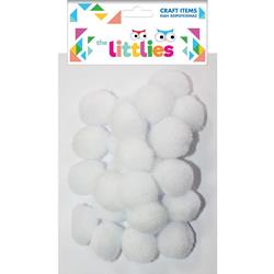 POM POM 15mm 60pcs WHITE THE LITTLIES