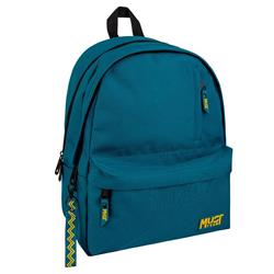 BACKPACK MUST TEAM MONOCHROME CLASSIC 32Χ19Χ42 DOUBLE POCKET PETROL WITH YELLOW