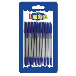 BLISTER PENS BLUE 10PCS LUNA