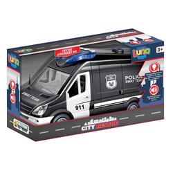 Police Van Black 1:14 Friction Luna Toys with sound and light 30x11,3x17cm.