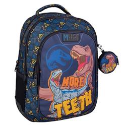 Σχολική Τσάντα Πλάτης Δημοτικού Jurassic World More Teeth Must Team 3 Θήκες