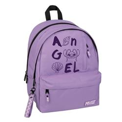 BACKPACK 32Χ19Χ42 DOUBLE POCKET LIGHT PURPLE WITH LILA ANGEL