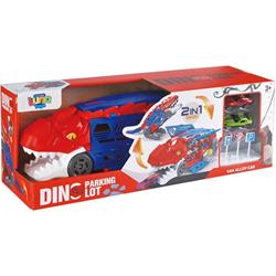TRUCK DINOSAUR WITH 2 METALLIC CARS BLUE 48,6X13,5X17CM LUNA
