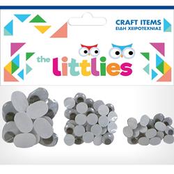 WIGGLE EYES 20x10mm OV-40x10mm RND-14x20mm OV  74PCS THE LITTLIES