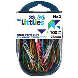 COLOURED PAPER CLIPS 28mm 100PCS BLISTER THE LITTLIES