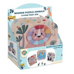 WOODEN PUZZLE JUNGLE ANIMALS 22,5X1,7X19,7CM LUNA
