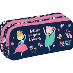 PENCIL CASE MUST ΤΕΑΜ ENERGY 21Χ6Χ9 2ZIPPERS BELIEVE IN YOUR DREAMS