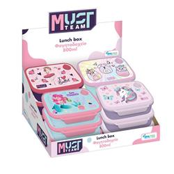 LUNCH BOX PP 800ML 18Χ13X6CM GIRL 4DES MUST TEAM