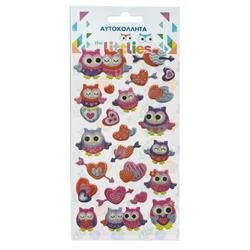 STICKERS 10X22CM OWLS THE LITTLIES