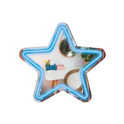 MIRROR NEON LIGHT STAR BLUE 25,7X24,2 MOOD