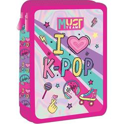 DOUBLE DECKER PENCIL CASE FILLED MUST TEAM 15X5X21 I LOVE K-POP