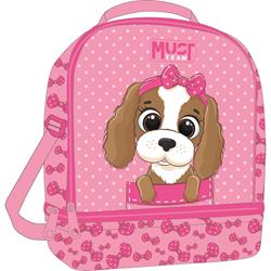 LUNCH BAG MUST TEAM 22X16X28CM ISOTHERMAL DOG WITH PINK BOW