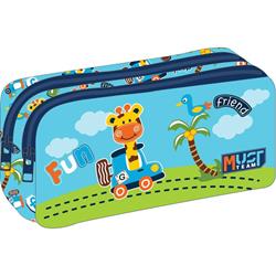 PENCIL CASE MUST TEAM ENERGY 21Χ6Χ9 2ZIPPERS GIRAFFE TRIP