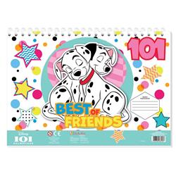 PAINTING BLOCK 101 DALMATIANS 23X33 40SH  STICKERS-STENCIL-2 COLORING PG  2DESIGNS.