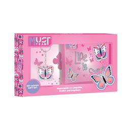 WALLET WITH KEYCHAIN MUST TEAM GIFT SET 20Χ12CM BUTTERFLY