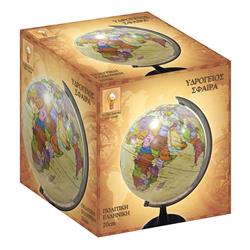 GLOBE WITH LED 20CM VINTAGE GREEK LUNA