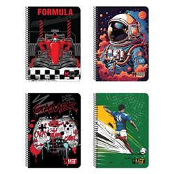 SPIRAL NOTEBOOK 17X25CM 2S 60SH MUST TEAM PLAYER