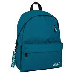 BACKPACK MUST TEAM MONOCHROME CLASSIC 32X17X42 SINGLE POCKET PETROL WITH LIGHT PETROL