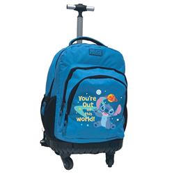 ΤΣΑΝΤΑ ΠΛΑΤΗΣ ΤΡΟΛΛΕΥ 31X24X45 3ΘΗΚΕΣ ΜΟΝΟ ΧΕΡΟΥΛΙ & 4 ΡΟΔΕΣ ΜΠΛΕ STITCH